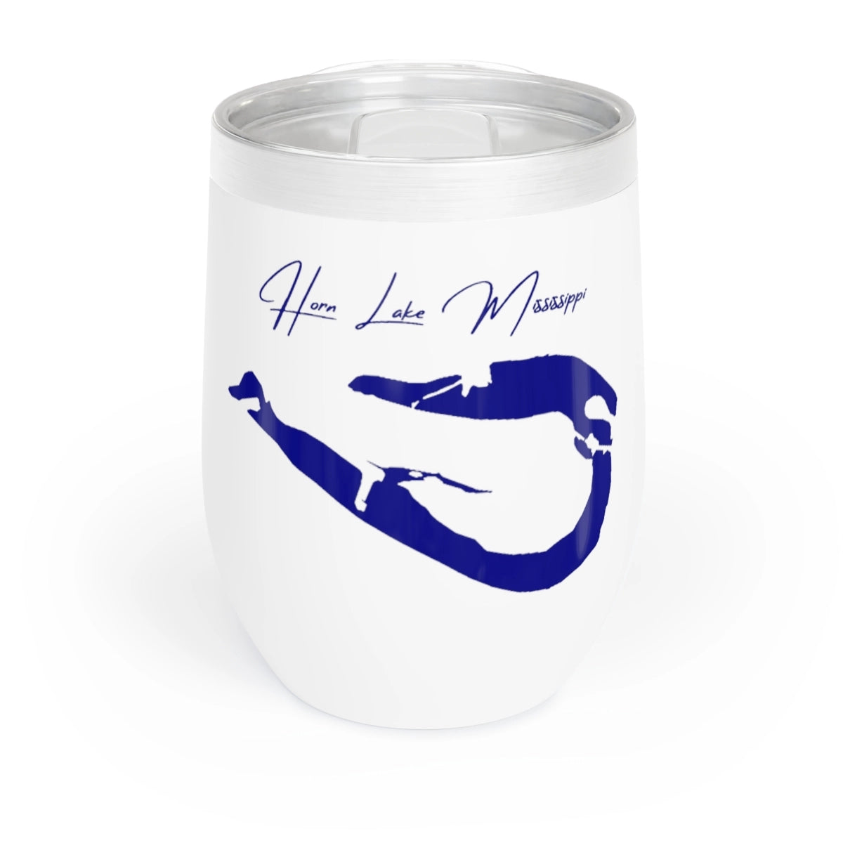Mississippi Horn Lake Wine Tumbler front position view from front white.webp