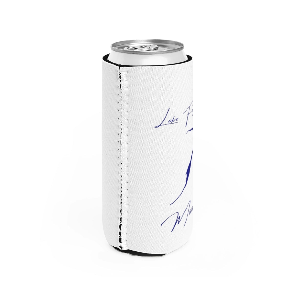 Mississippi Lake Ferguson Slim Can Koozie all position view from right white.webp