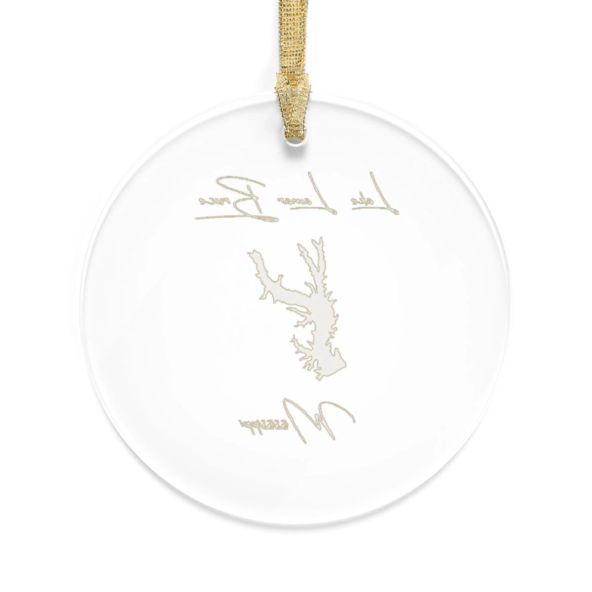 Mississippi Lake Lamar Bruce Tree Ornament other position view from back round.webp