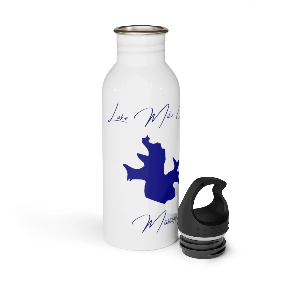 Mississippi Lake Mike Conner Water bottle other position view from open white.webp