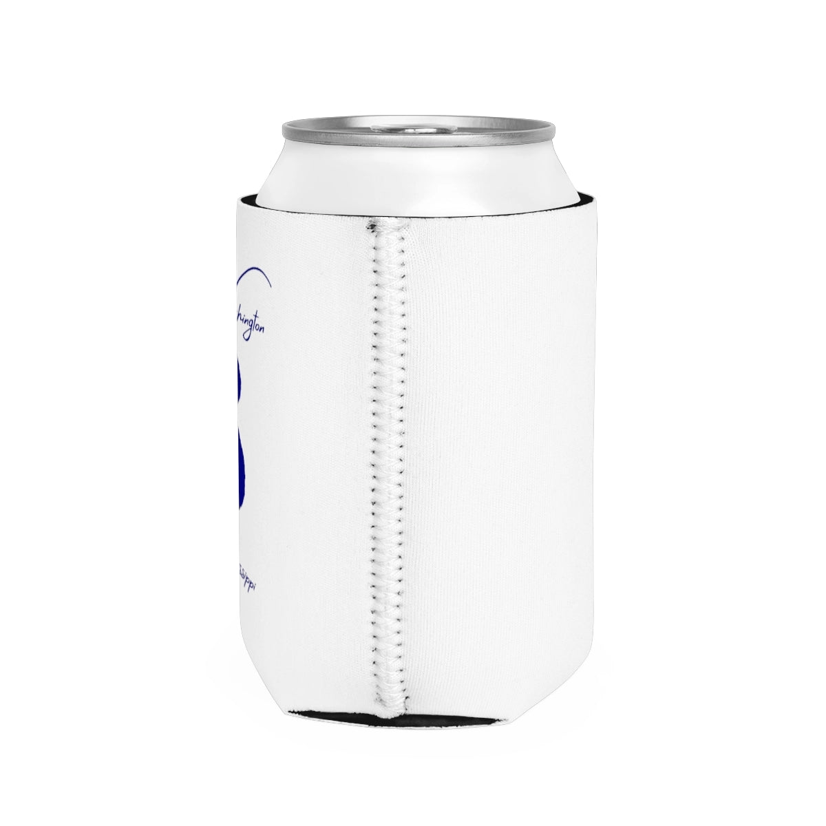 Mississippi Lake Washington Can Koozie all position view from right white.webp
