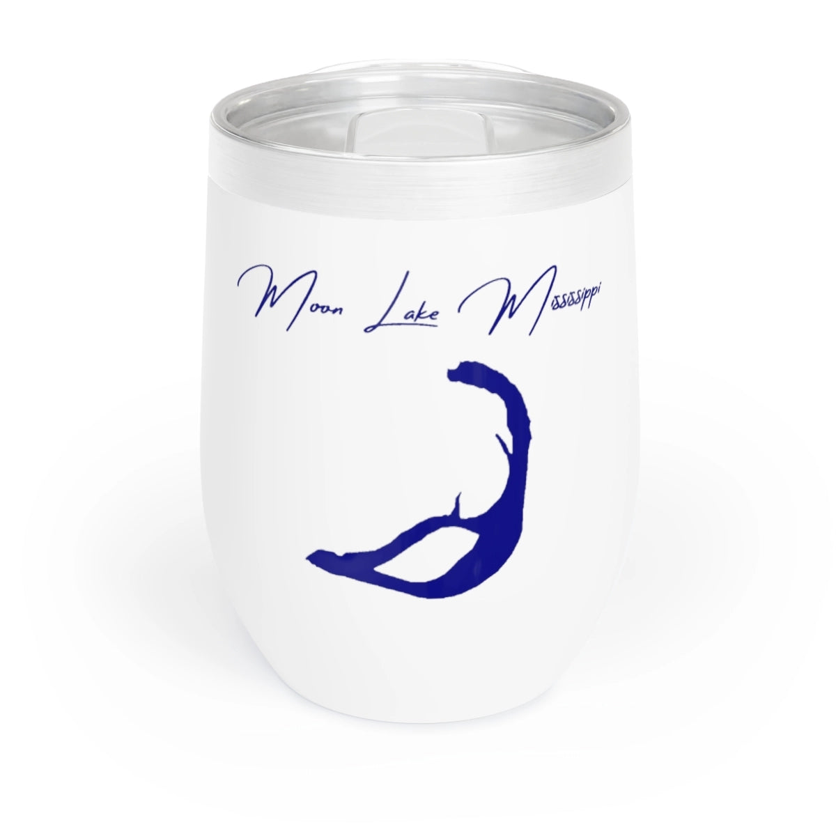 Mississippi Moon Lake Wine Tumbler front position view from front white.webp