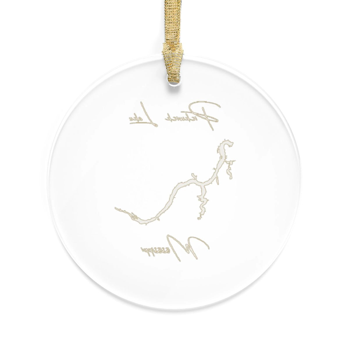 Mississippi Pickwick Lake Tree Ornament other position view from back round.webp