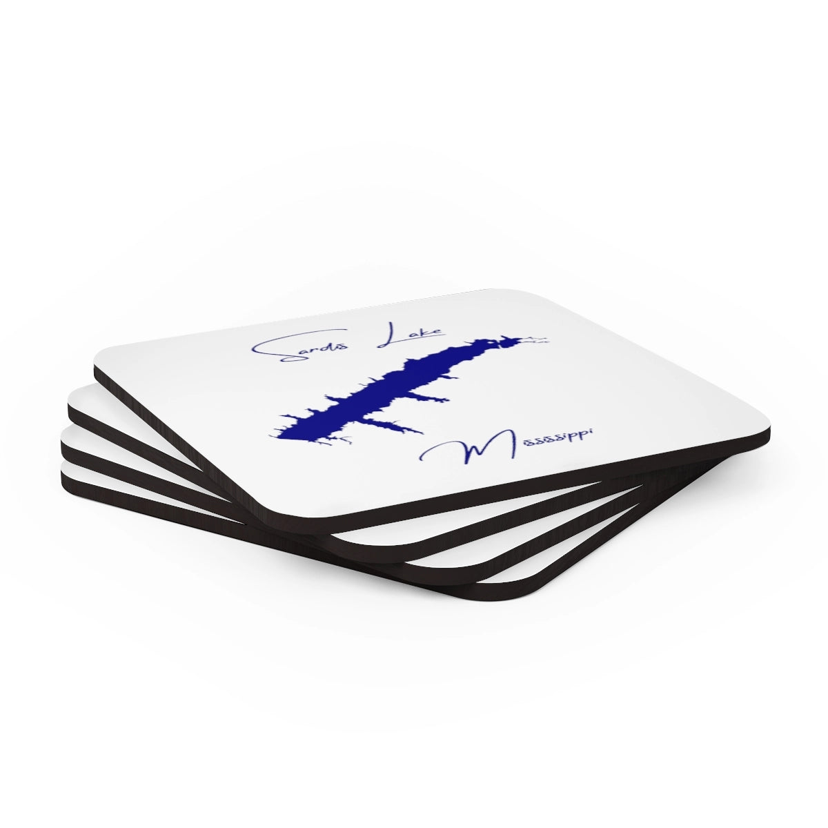 Mississippi Sardis Lake Coaster Set front position view from stacked 3.75 x 3.75.webp