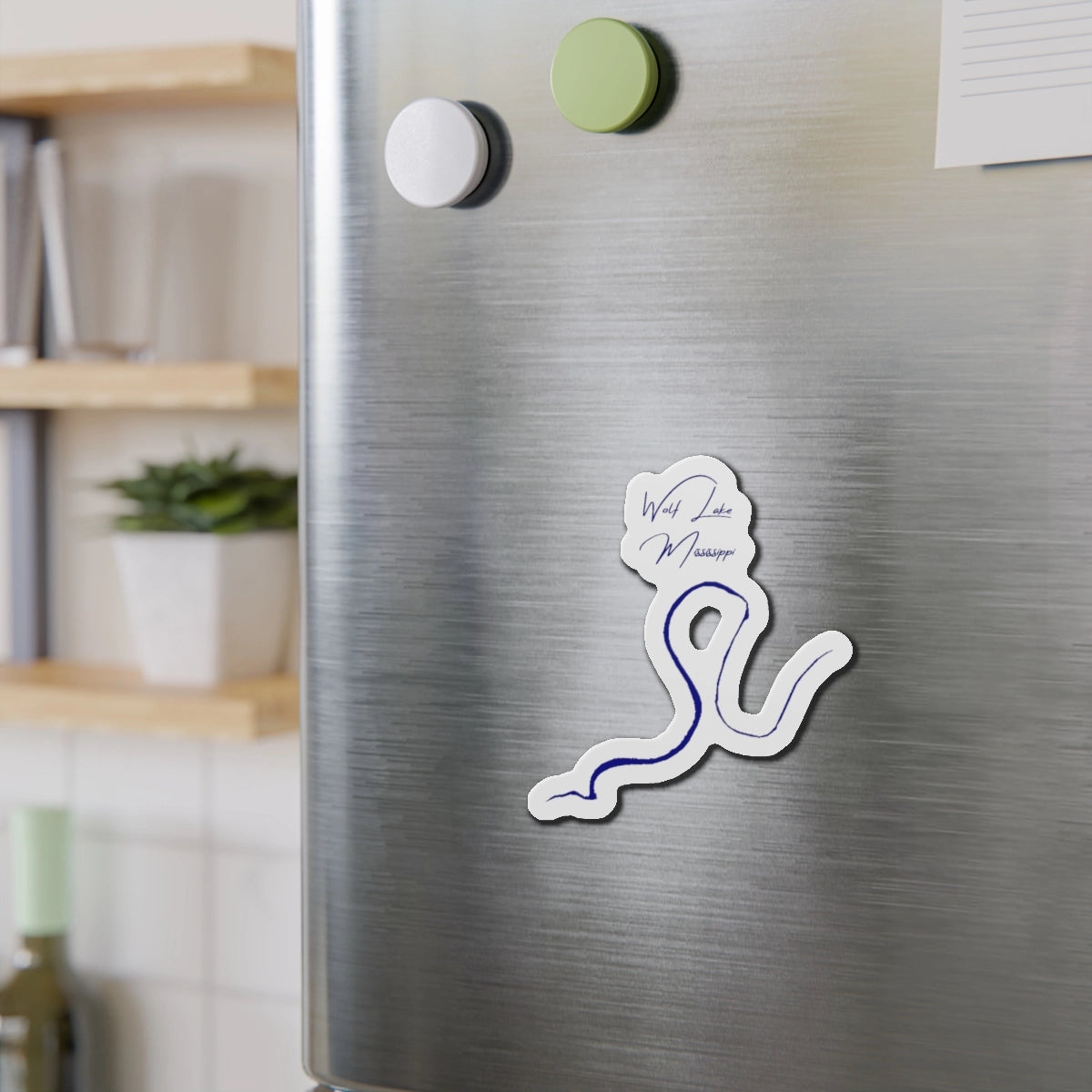 Mississippi Wolf Lake Die Cut Magnet front position view from context-2 4 x 4.webp