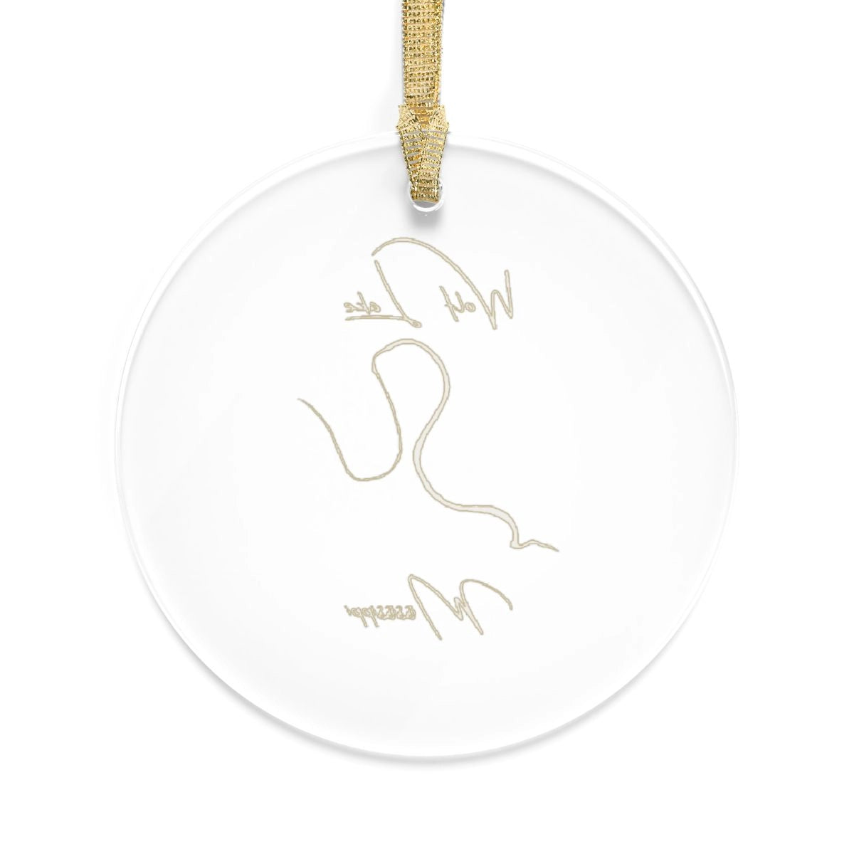 Mississippi Wolf Lake Tree Ornament other position view from back round.webp