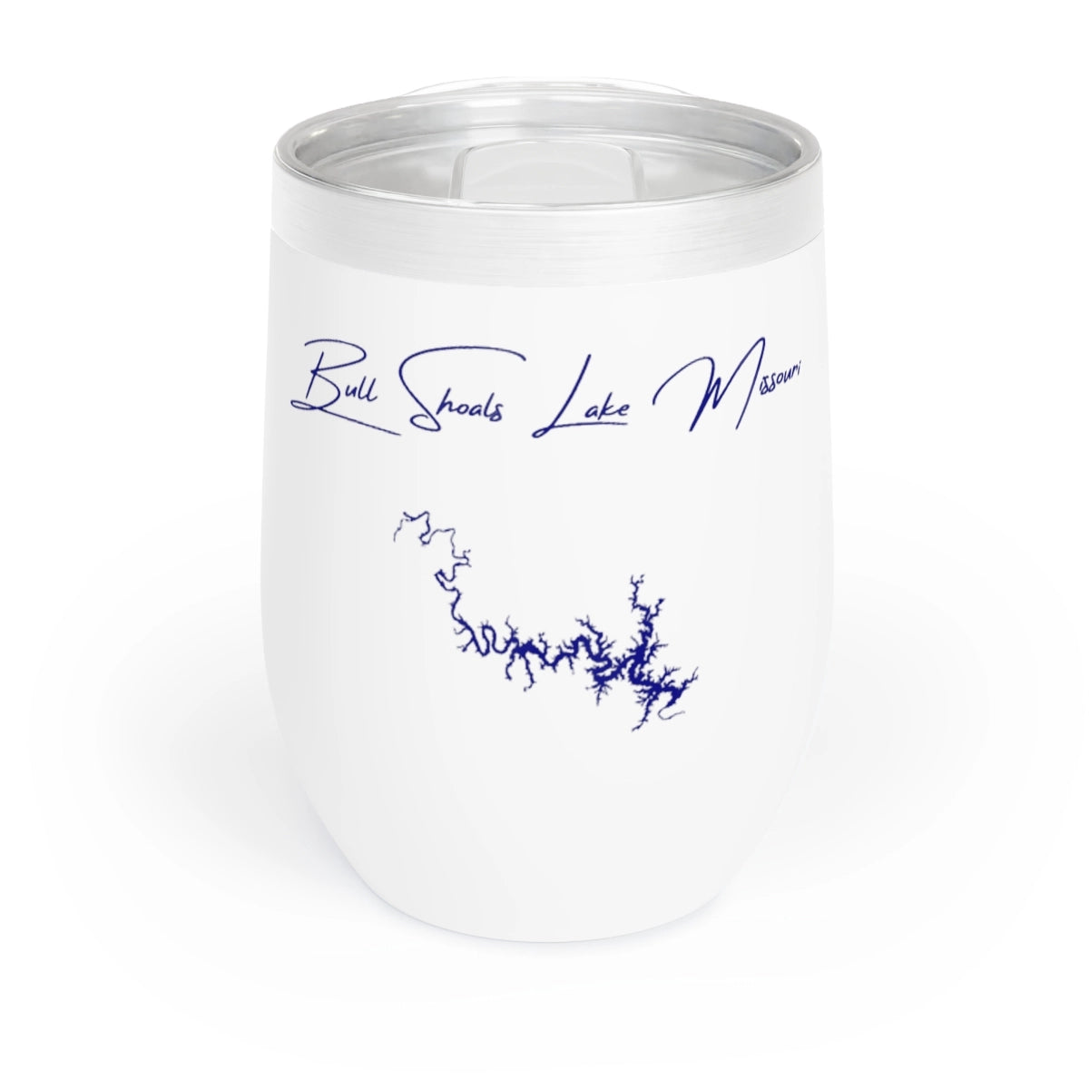 Missouri Bull Shoals Lake Wine Tumbler front position view from front white.webp