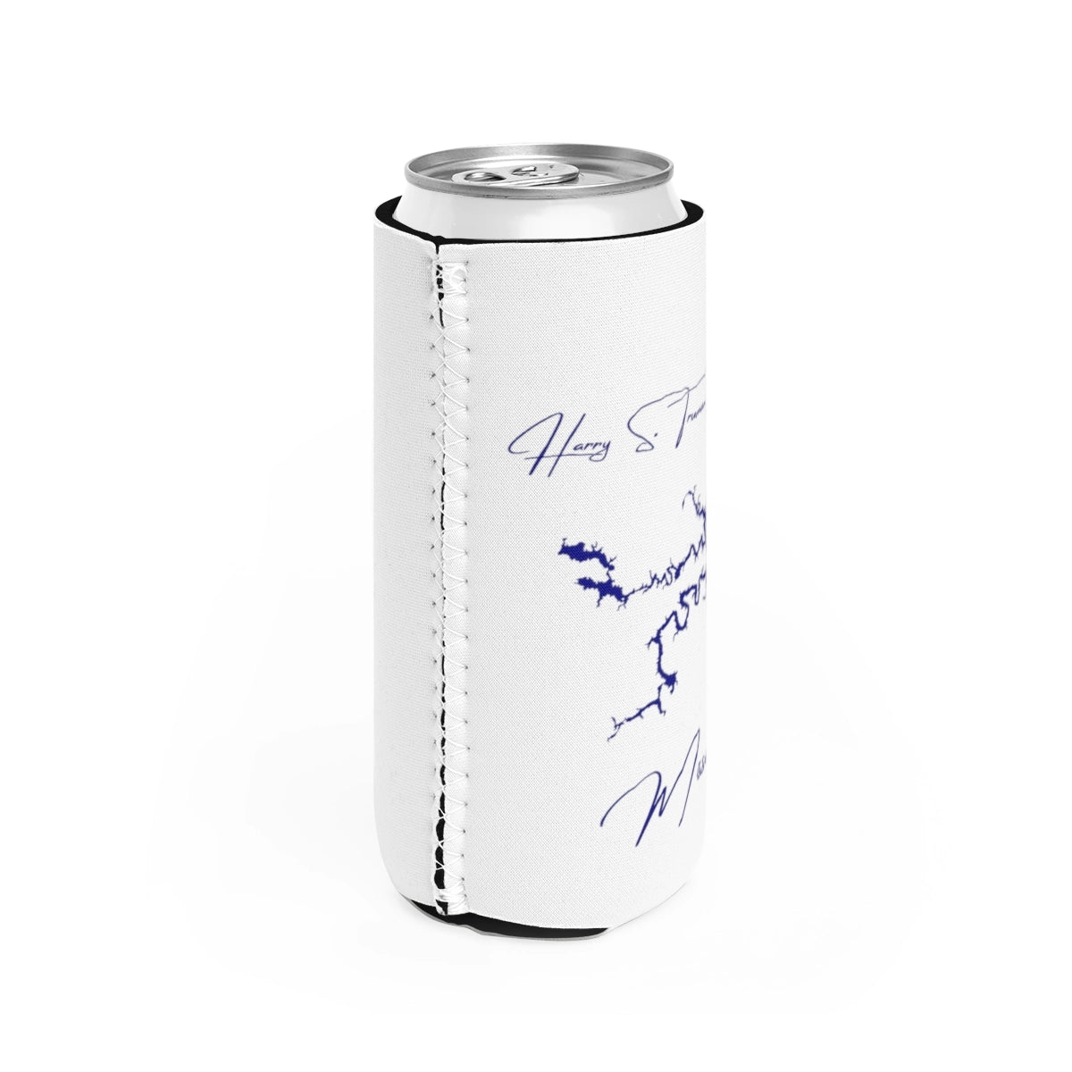 Missouri Harry S. Truman Reservoir Slim Can Koozie all position view from right white.webp