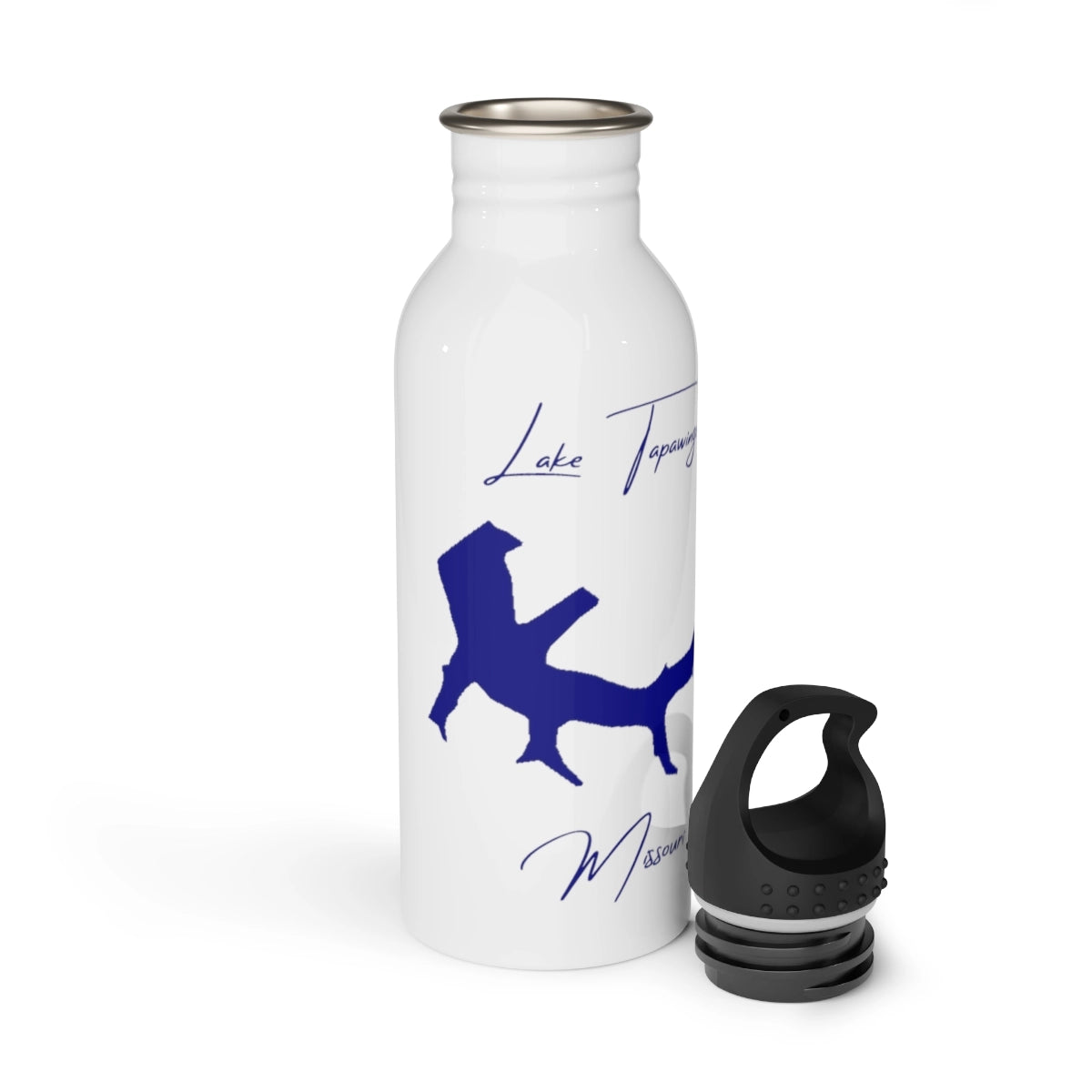 Missouri Lake Tapawingo Water bottle other position view from open white.webp