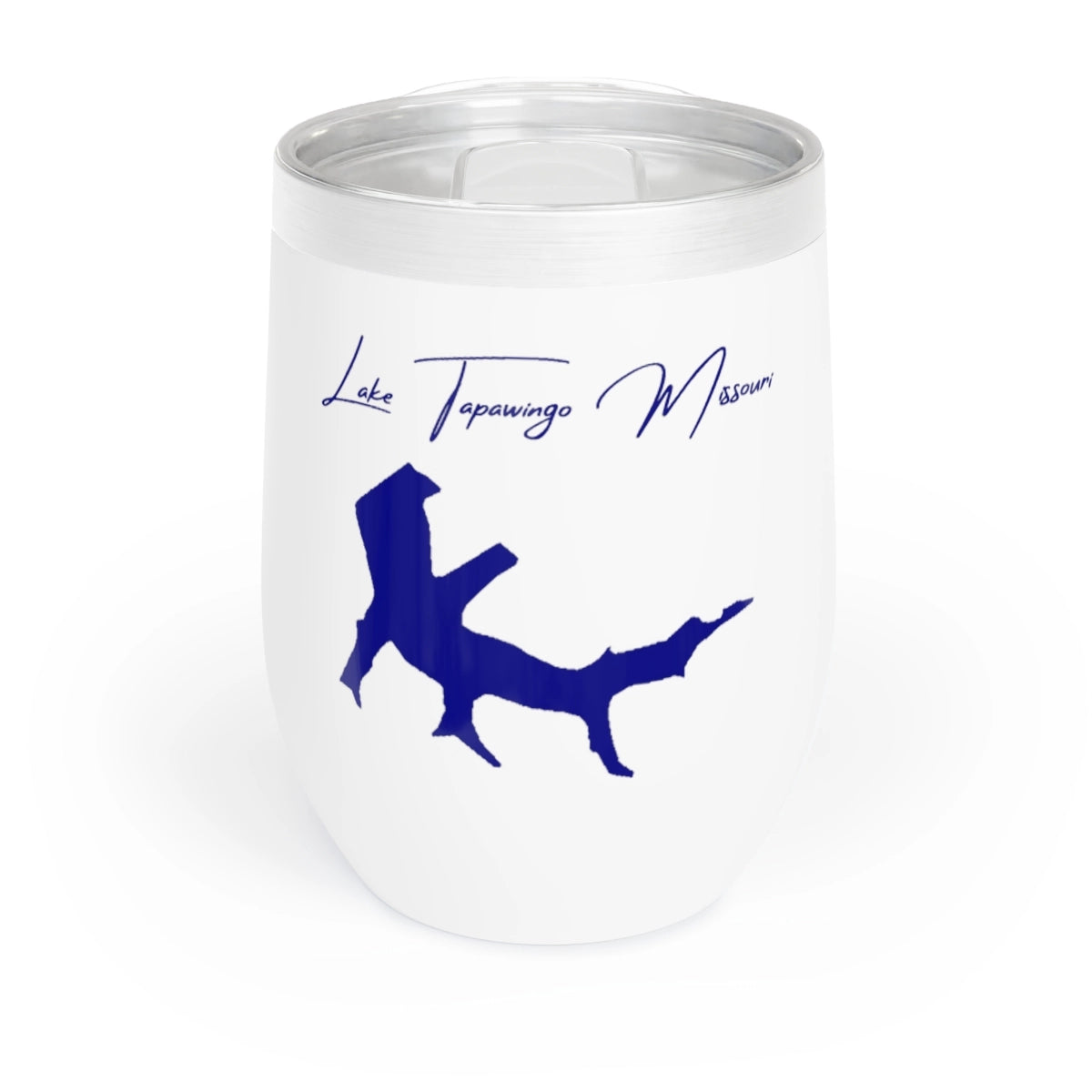 Missouri Lake Tapawingo Wine Tumbler front position view from front white.webp
