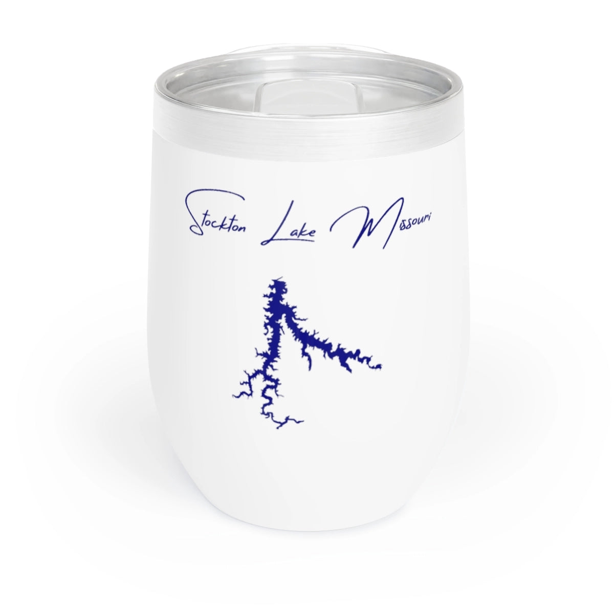 Missouri Stockton Lake Wine Tumbler front position view from front white.webp