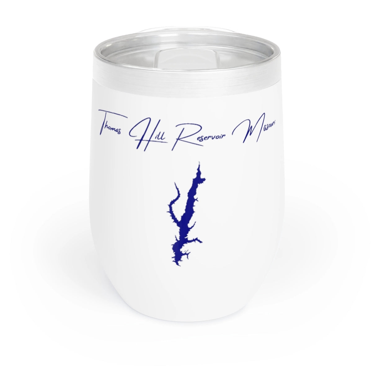 Missouri Thomas Hill Reservoir Wine Tumbler front position view from front white.webp
