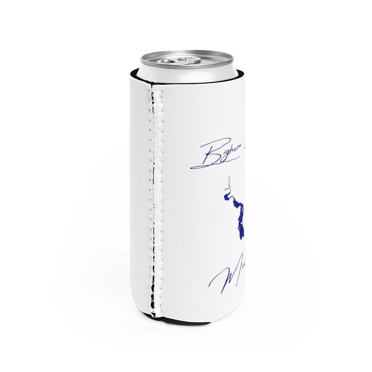 Montana Bighorn Lake Slim Can Koozie all position view from right white.webp