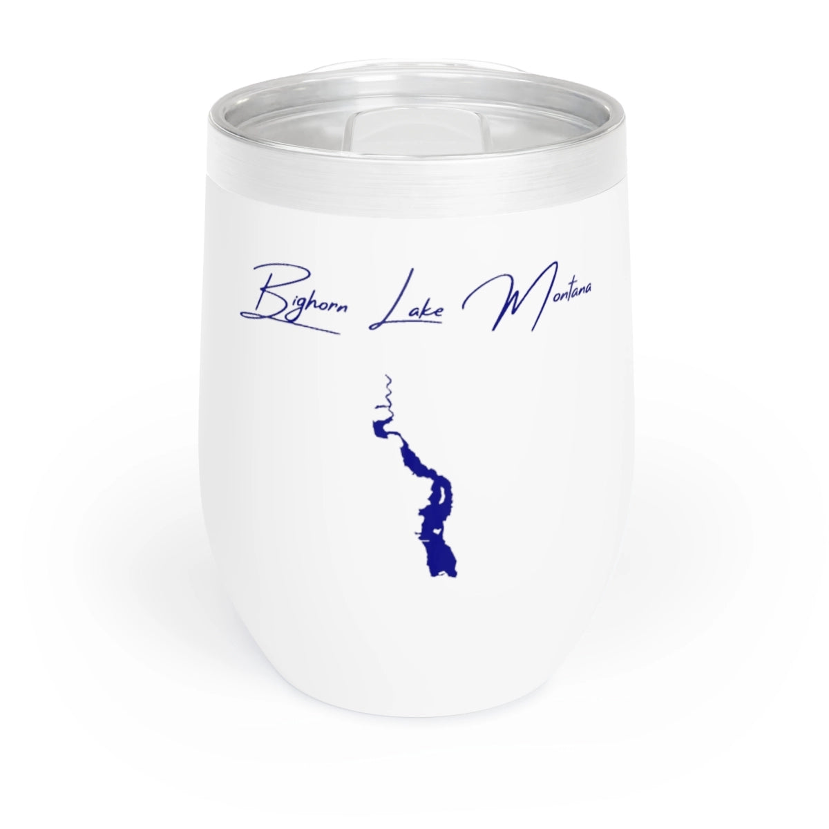 Montana Bighorn Lake Wine Tumbler front position view from front white.webp
