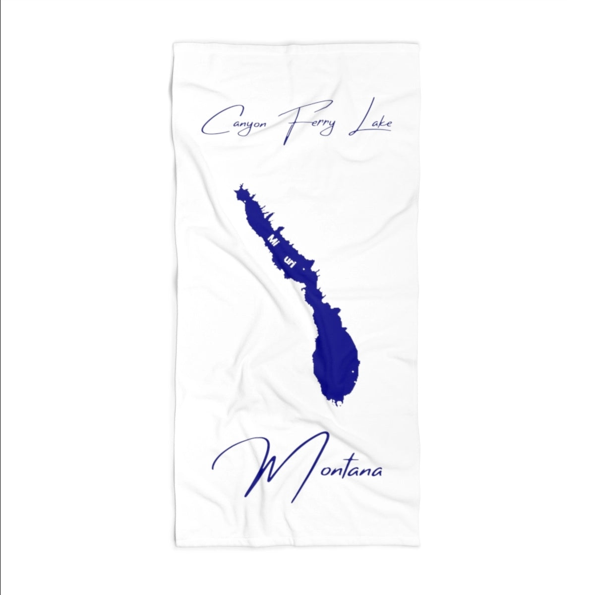 Montana Canyon Ferry Lake Beach Towel front position view from front 36 x 72.webp