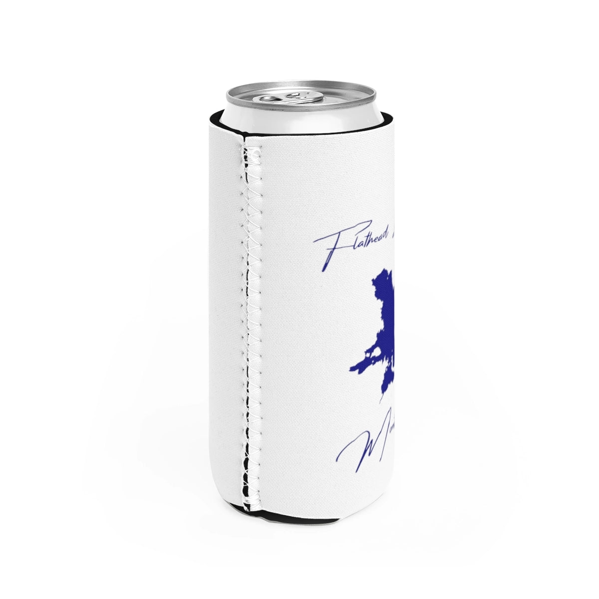 Montana Flathead Lake Slim Can Koozie all position view from right white.webp