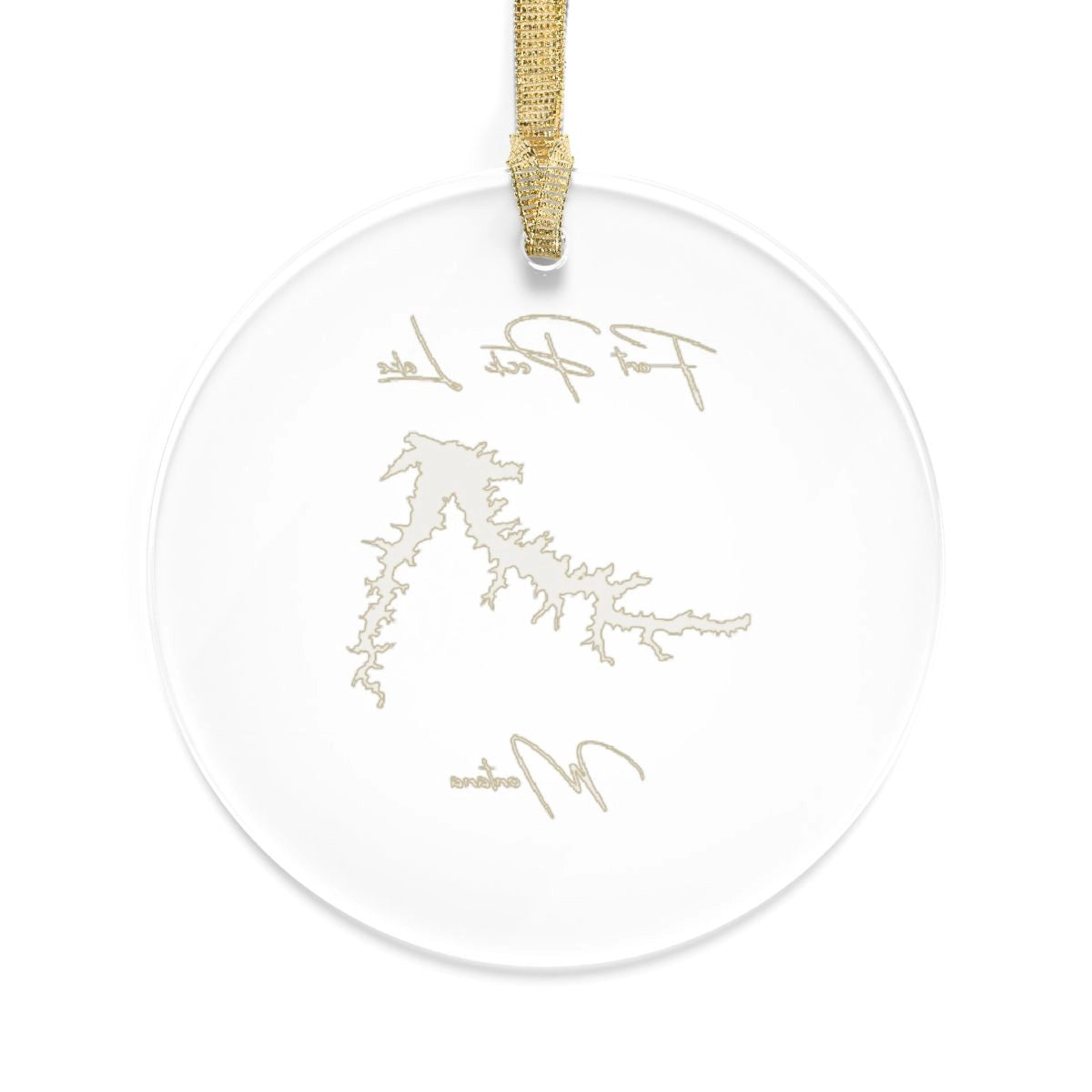 Montana Fort Peck Lake Tree Ornament other position view from back round.webp