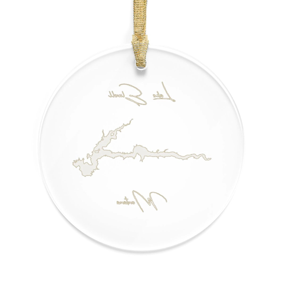Montana Lake Elwell Tree Ornament other position view from back round.webp