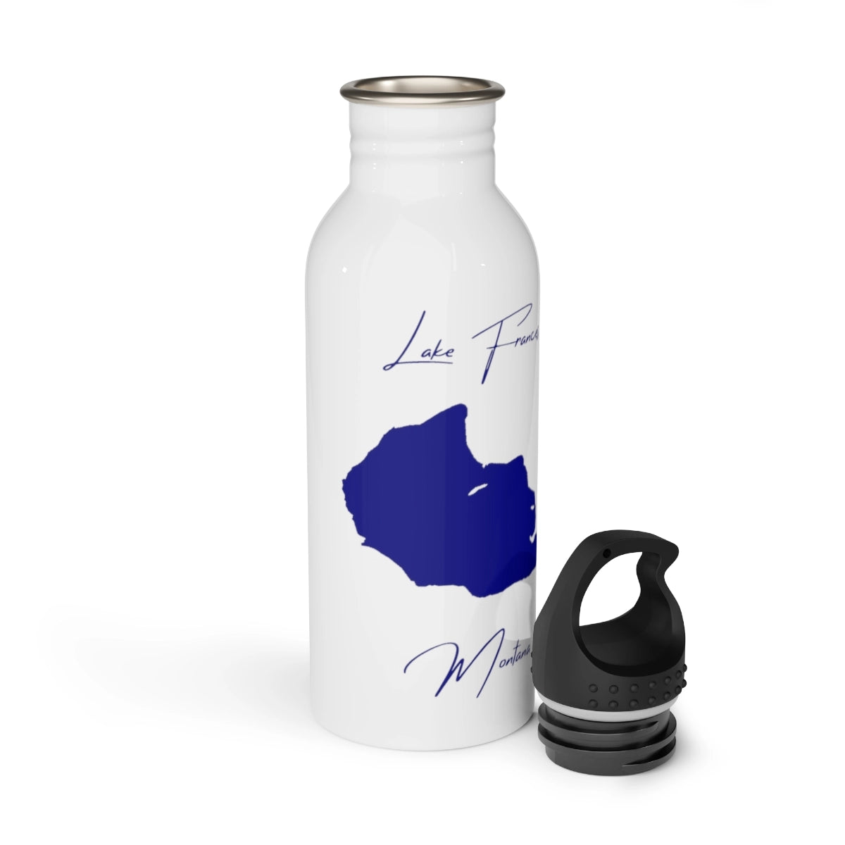 Montana Lake Frances Water bottle other position view from open white.webp