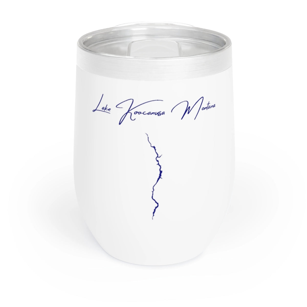 Montana Lake Koocanusa Wine Tumbler front position view from front white.webp