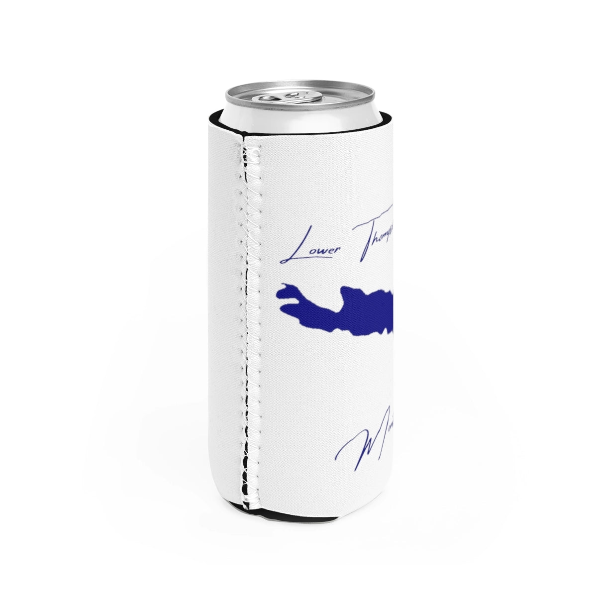Montana Lower Thompson Lake Slim Can Koozie all position view from right white.webp