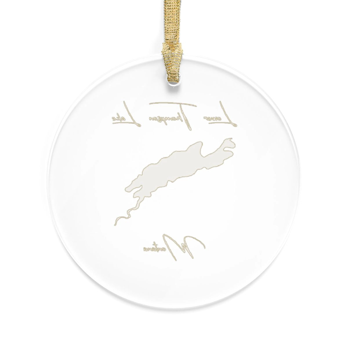 Montana Lower Thompson Lake Tree Ornament other position view from back round.webp