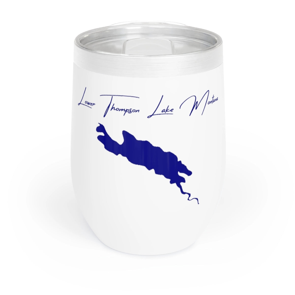 Montana Lower Thompson Lake Wine Tumbler front position view from front white.webp