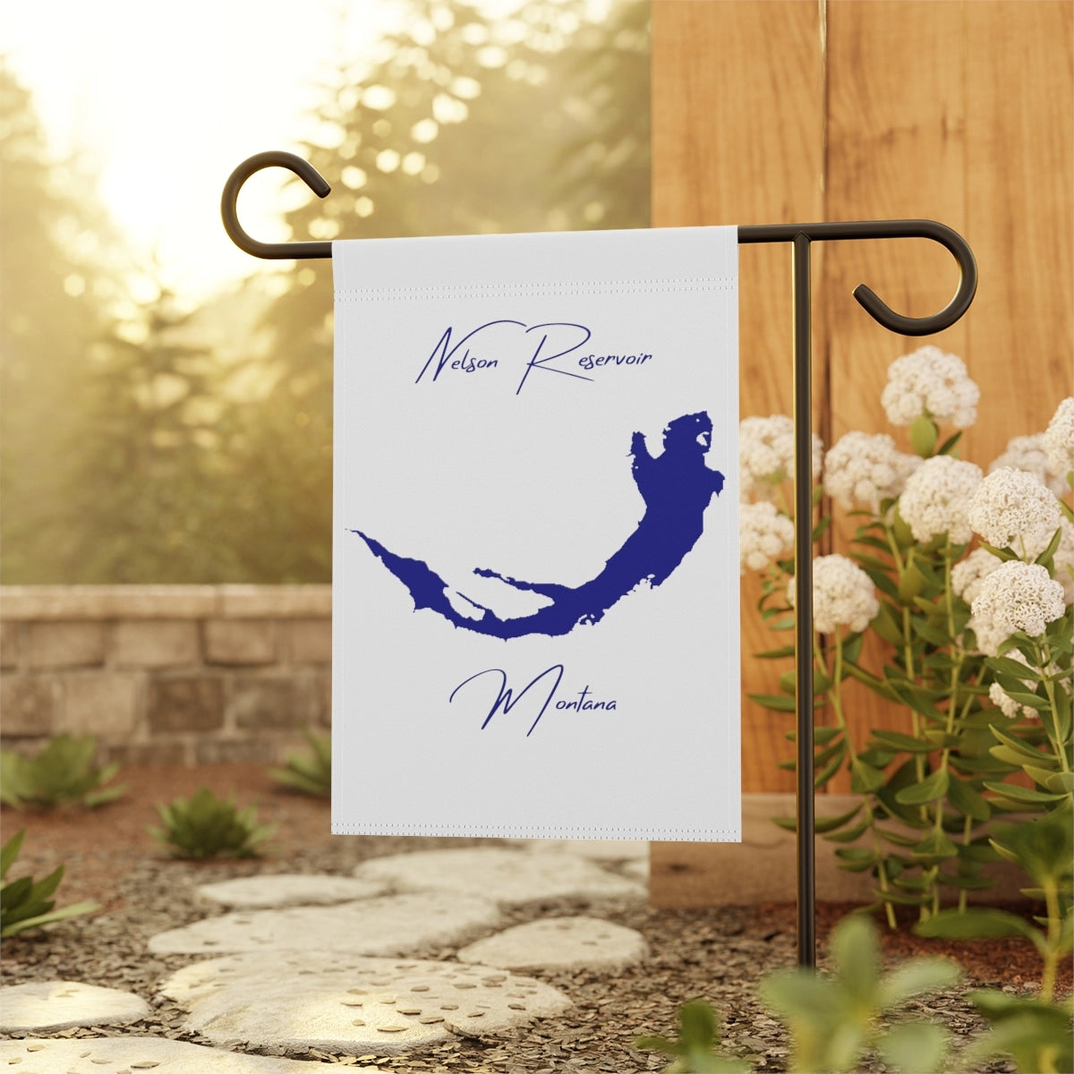 Montana Nelson Reservoir Garden Banner other position view from context-1 12'' x 18''.webp