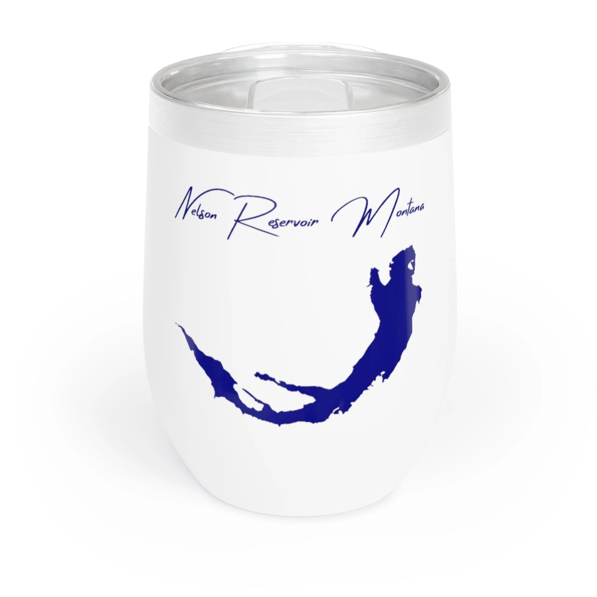 Montana Nelson Reservoir Wine Tumbler front position view from front white.webp