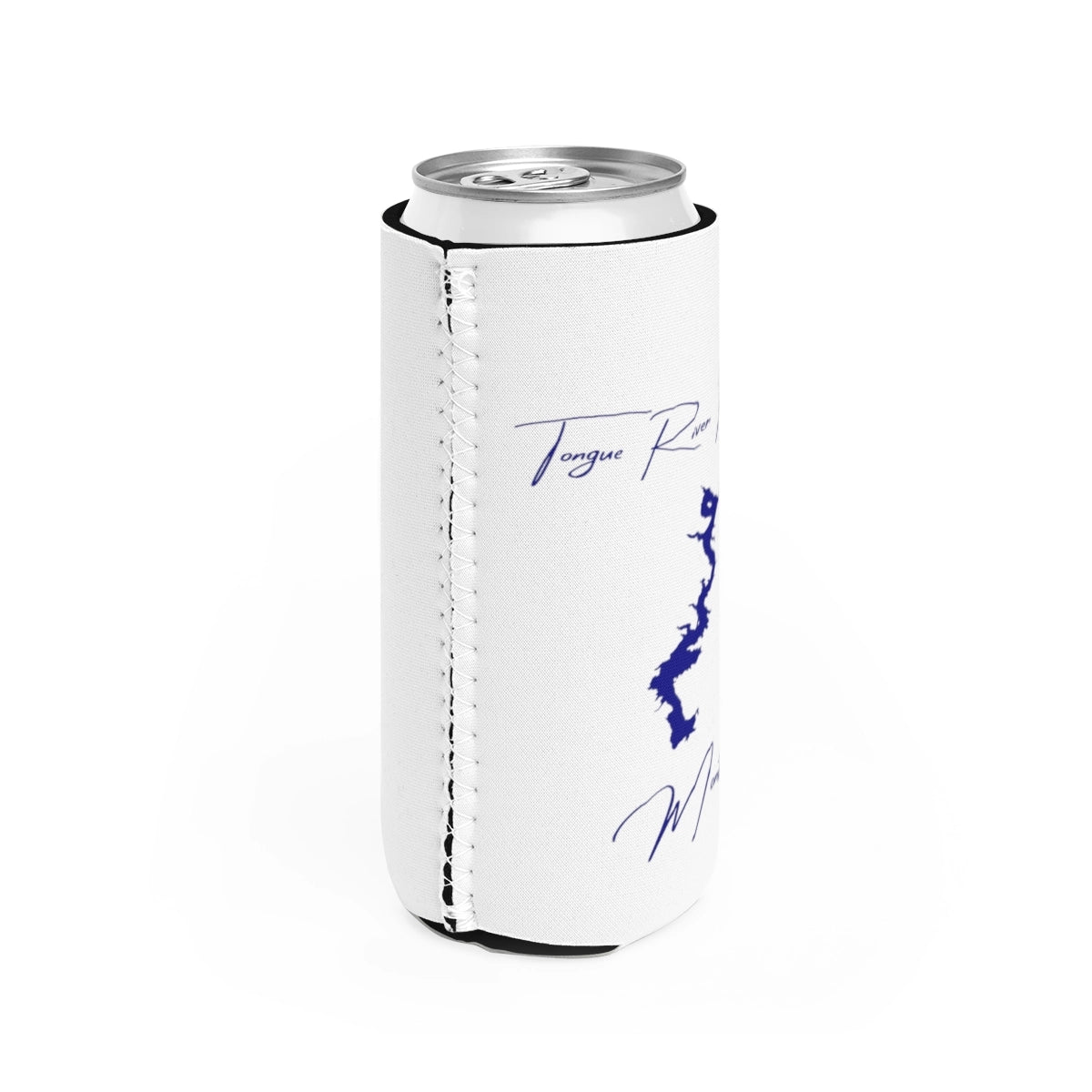 Montana Tongue River Reservoir Slim Can Koozie all position view from right white.webp