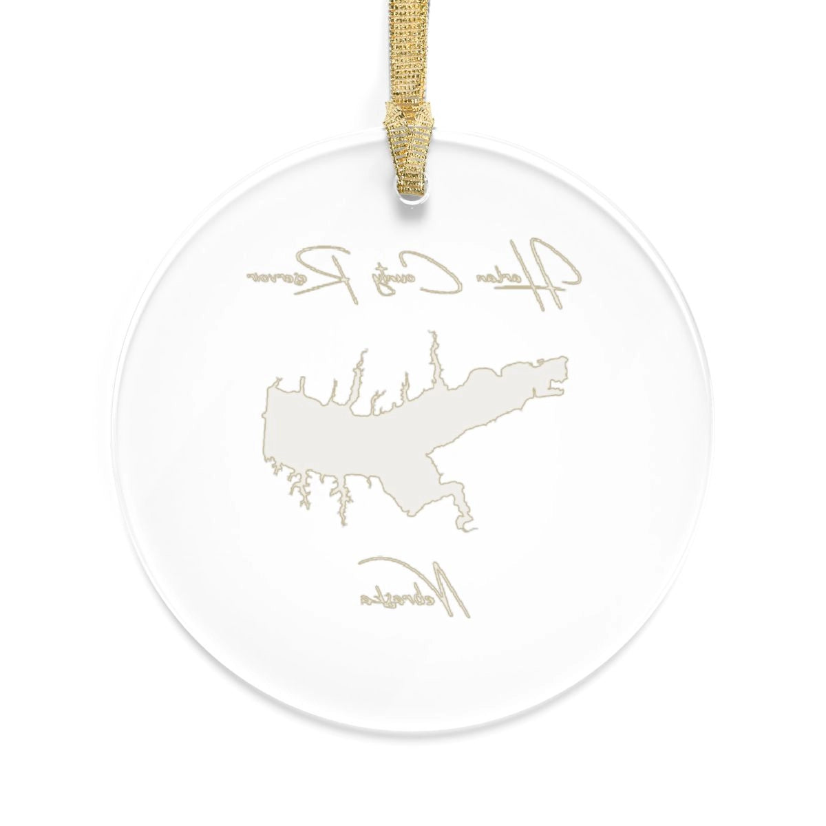 Nebraska Harlan County Reservoir Tree Ornament other position view from back round.webp