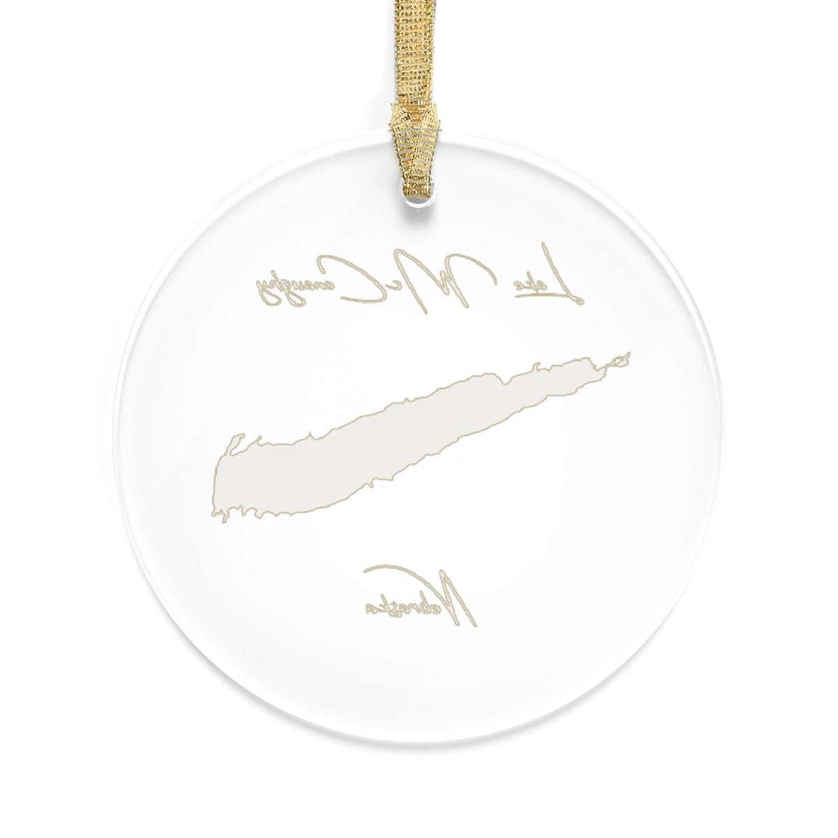 Nebraska Lake McConaughy Tree Ornament other position view from back round.webp