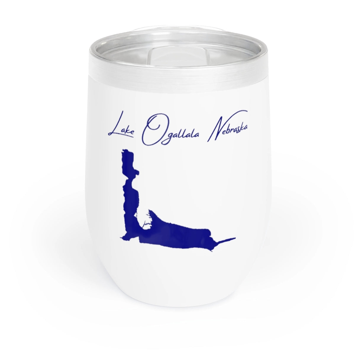 Nebraska Lake Ogallala Wine Tumbler front position view from front white.webp