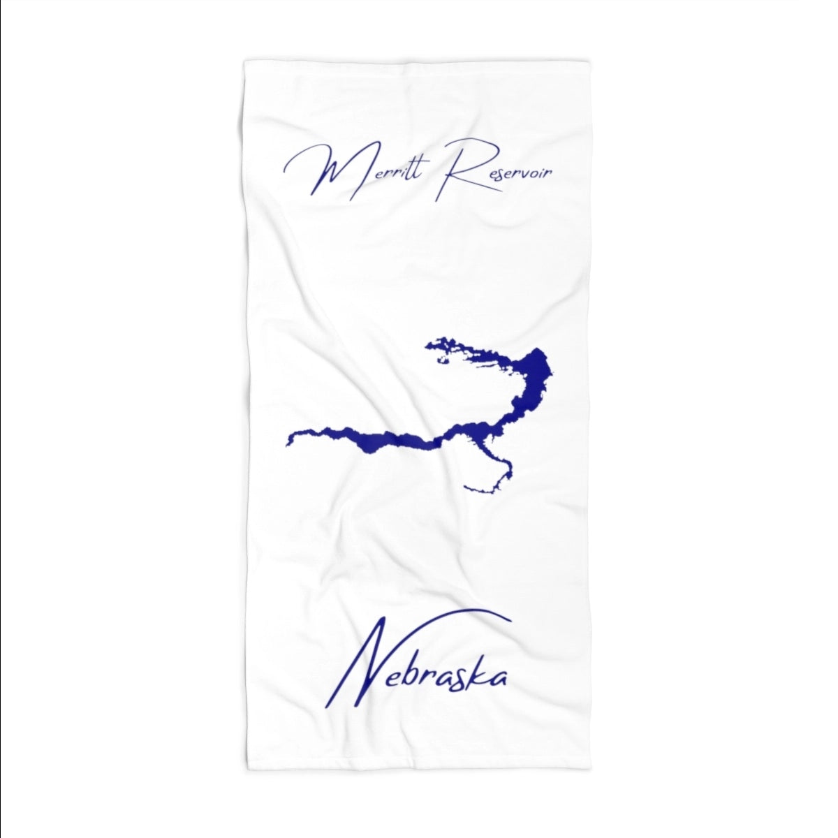 Nebraska Merritt Reservoir Beach Towel front position view from front 36 x 72.webp