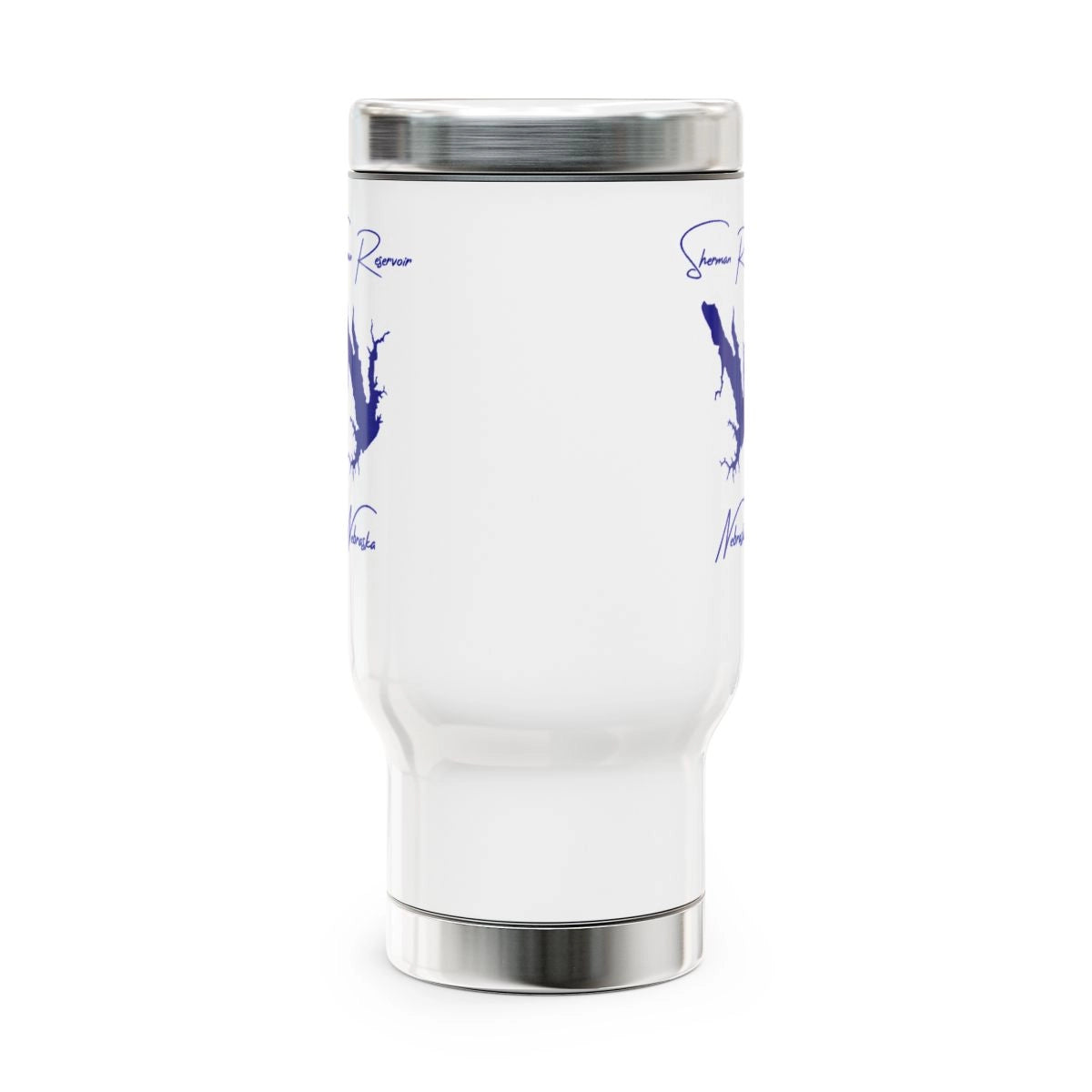 Nebraska Sherman Reservoir Travel Mug other position view from front 14oz.webp