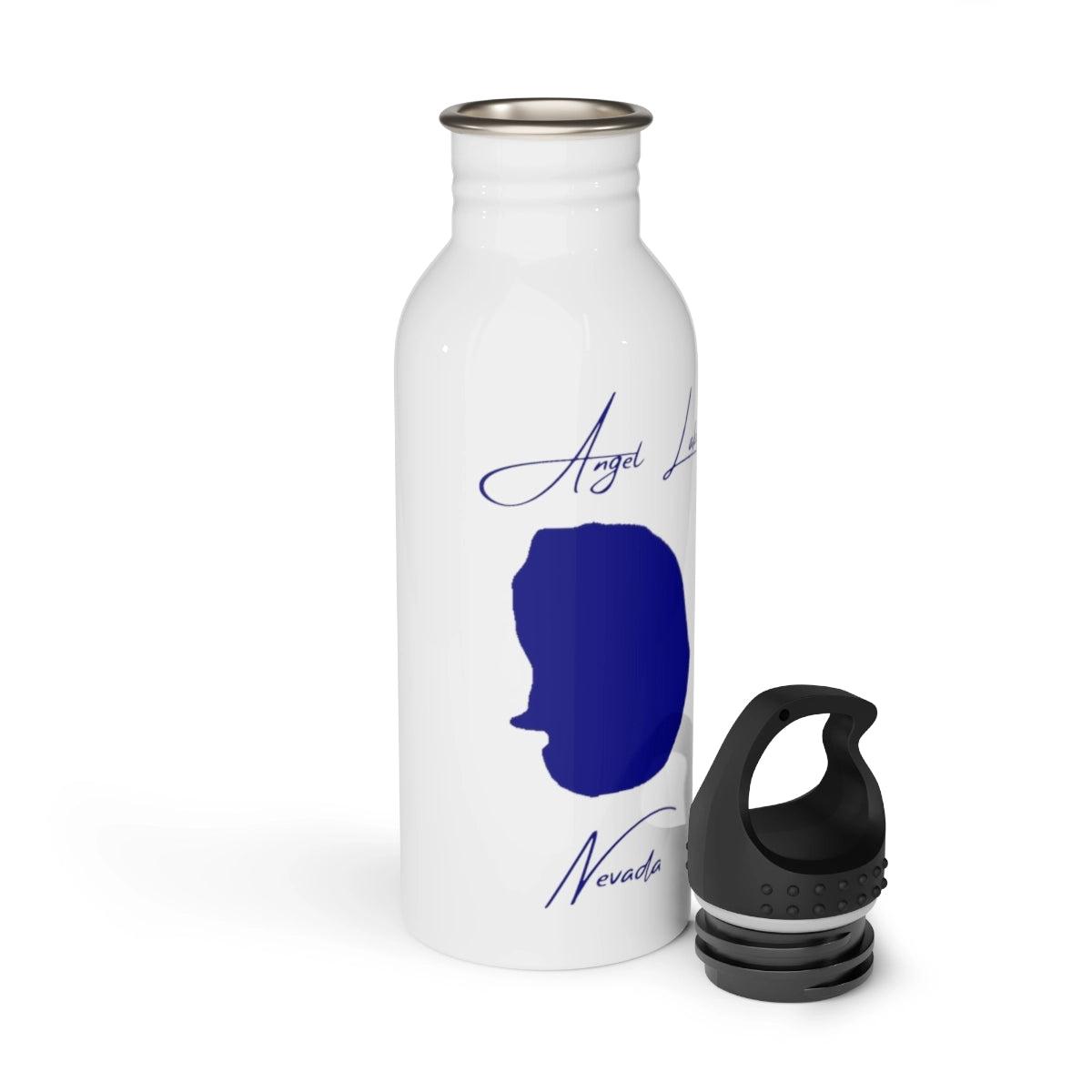 Nevada Angel Lake Water bottle other position view from open white.webp