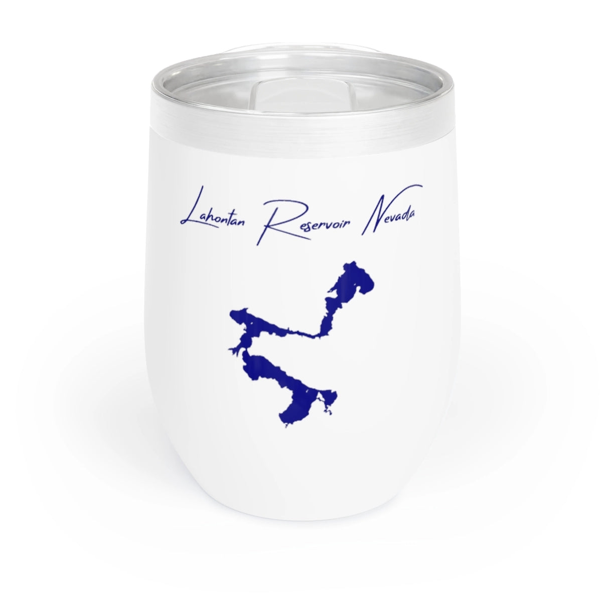 Nevada Lahontan Reservoir Wine Tumbler front position view from front white.webp