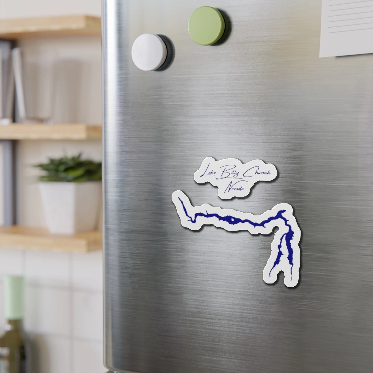 Nevada Lake Billy Chinook Die Cut Magnet front position view from context-2 4 x 4.webp