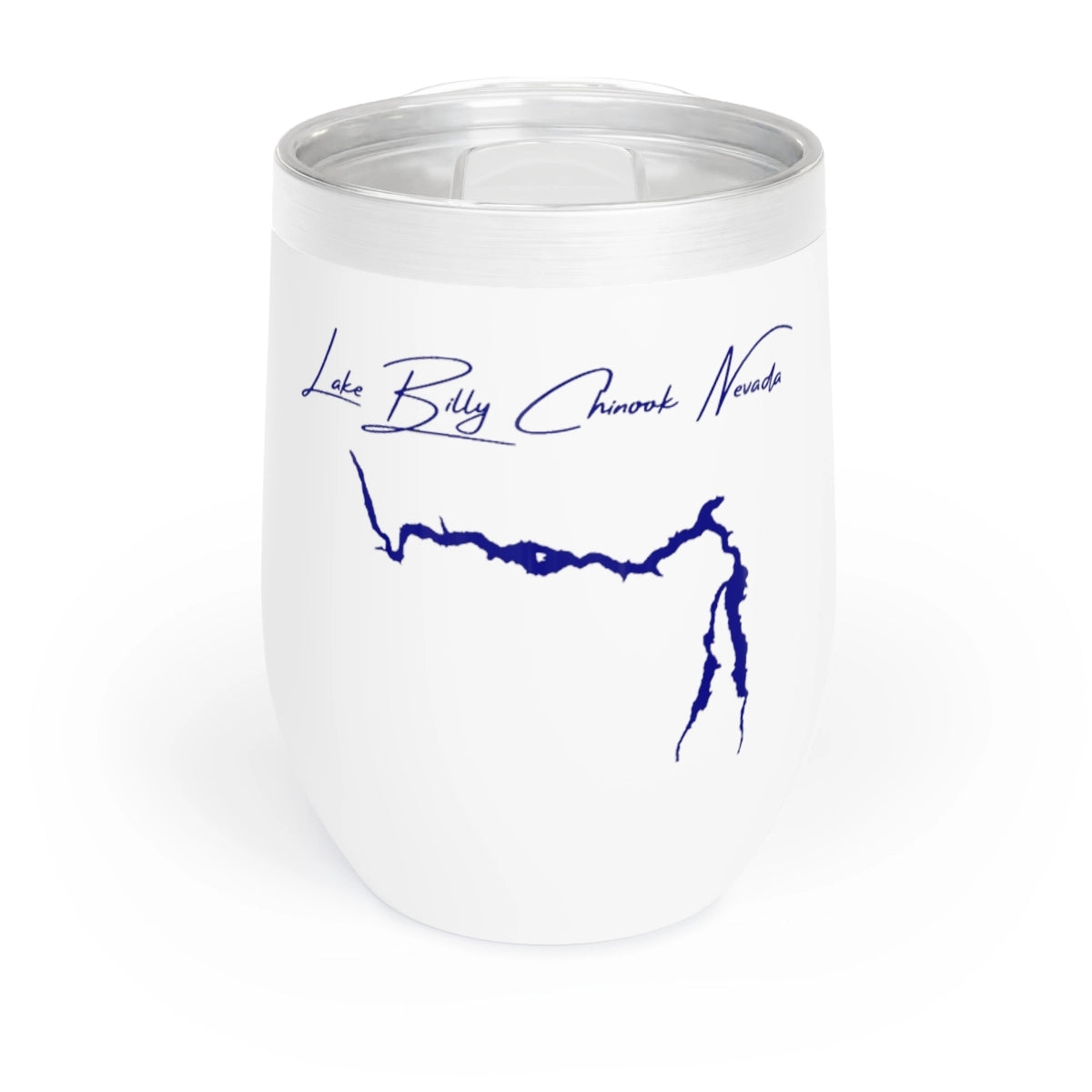 Nevada Lake Billy Chinook Wine Tumbler front position view from front white.webp