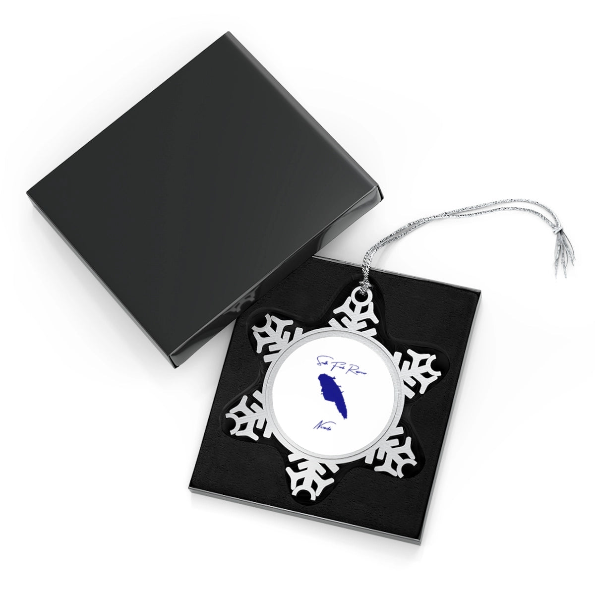 Nevada South Fork Reservoir XMAS Ornament front position view from with-box one size.webp