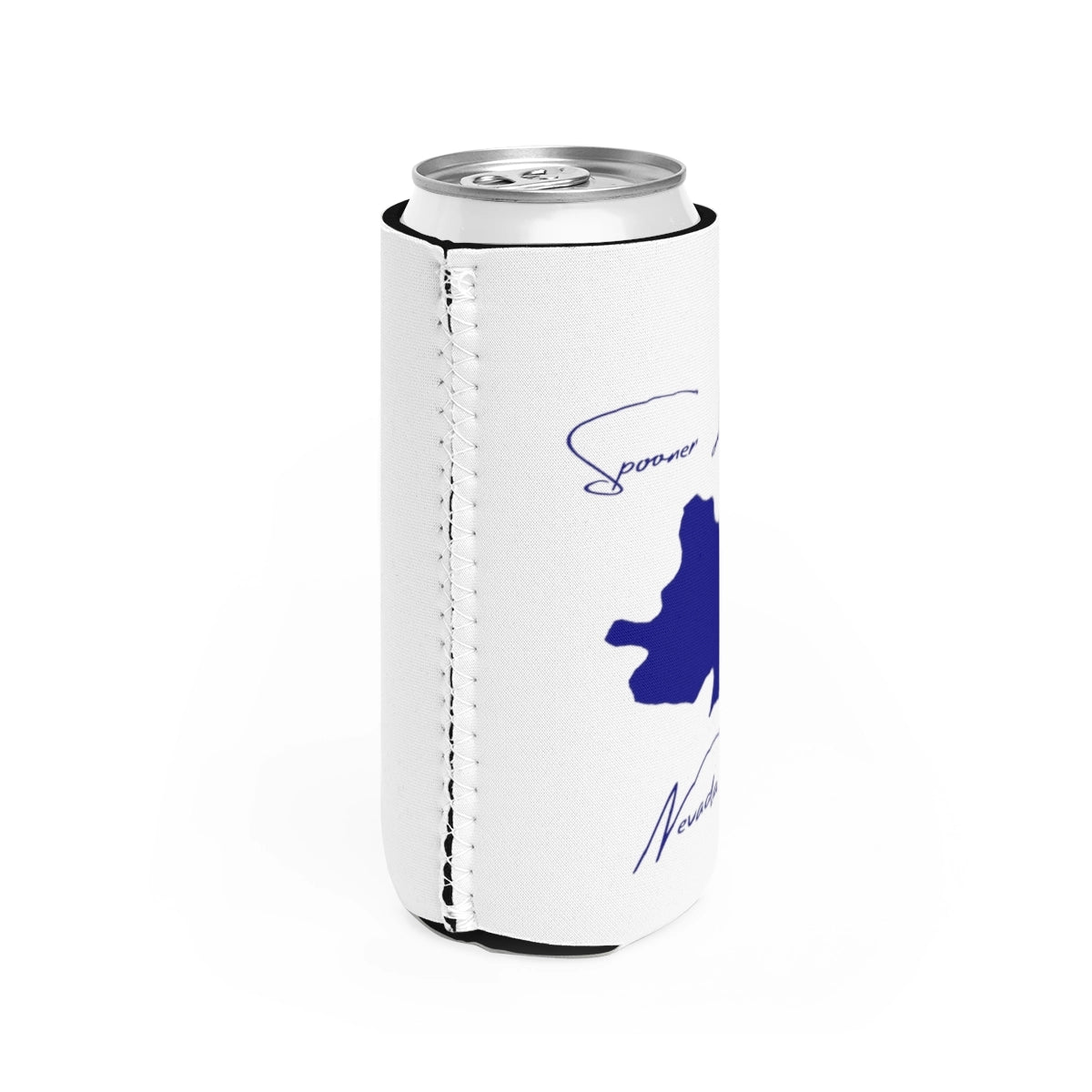 Nevada Spooner Lake Slim Can Koozie all position view from right white.webp