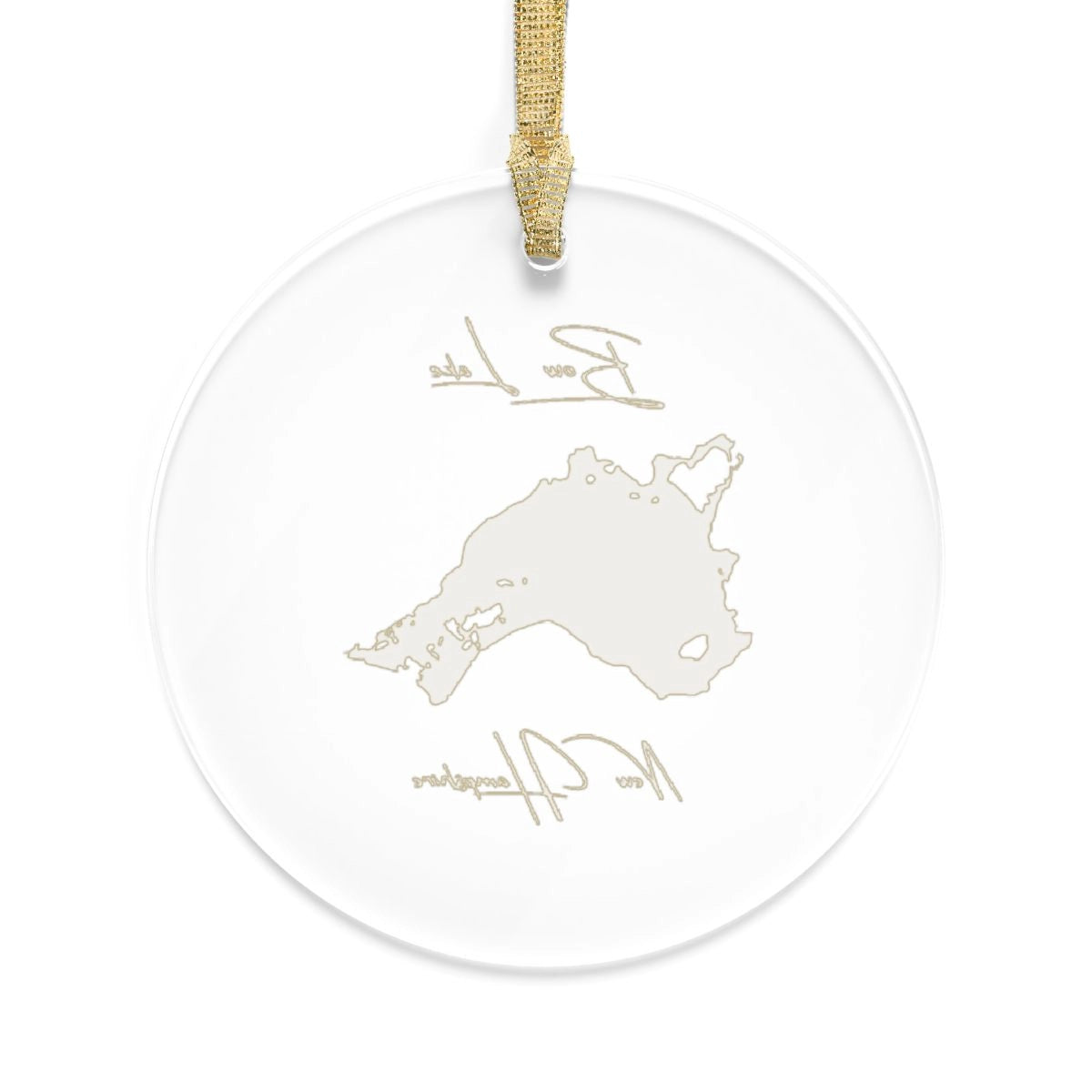 New Hampshire Bow Lake Tree Ornament other position view from back round.webp