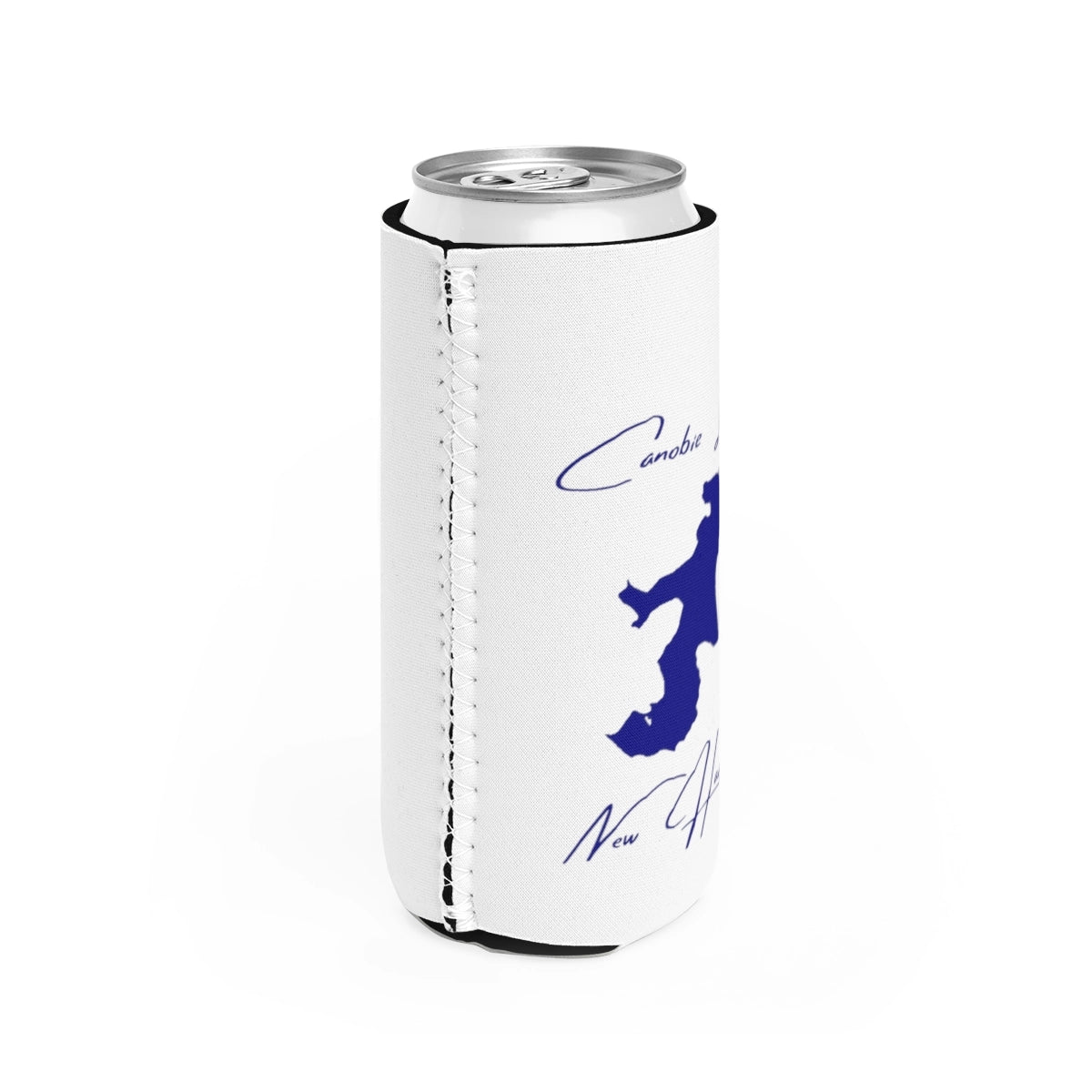 New Hampshire Canobie Lake Slim Can Koozie all position view from right white.webp