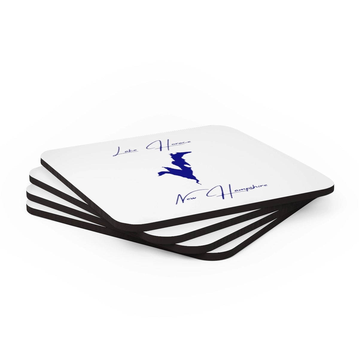 New Hampshire Lake Horace Coaster Set front position view from stacked 3.75 x 3.75.webp