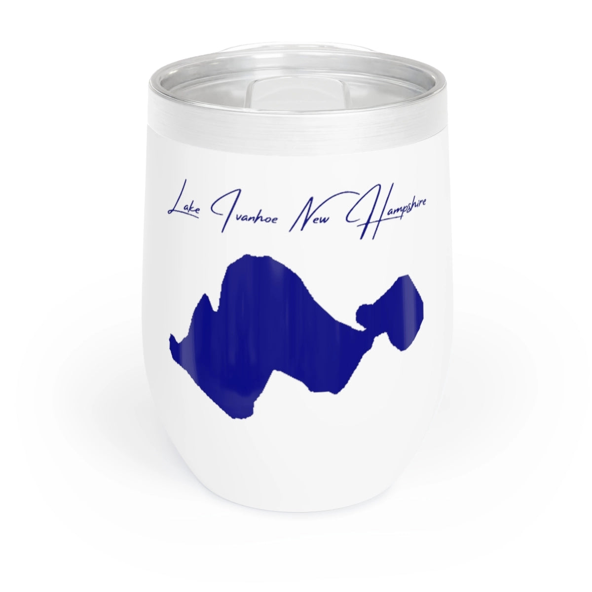 New Hampshire Lake Ivanhoe Wine Tumbler front position view from front white.webp
