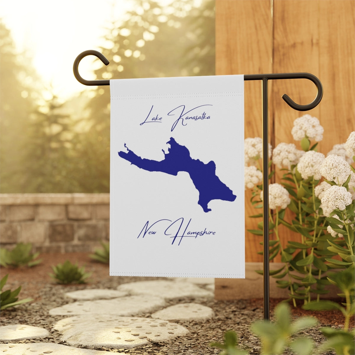 New Hampshire Lake Kanasatka Garden Banner other position view from context-1 12'' x 18''.webp