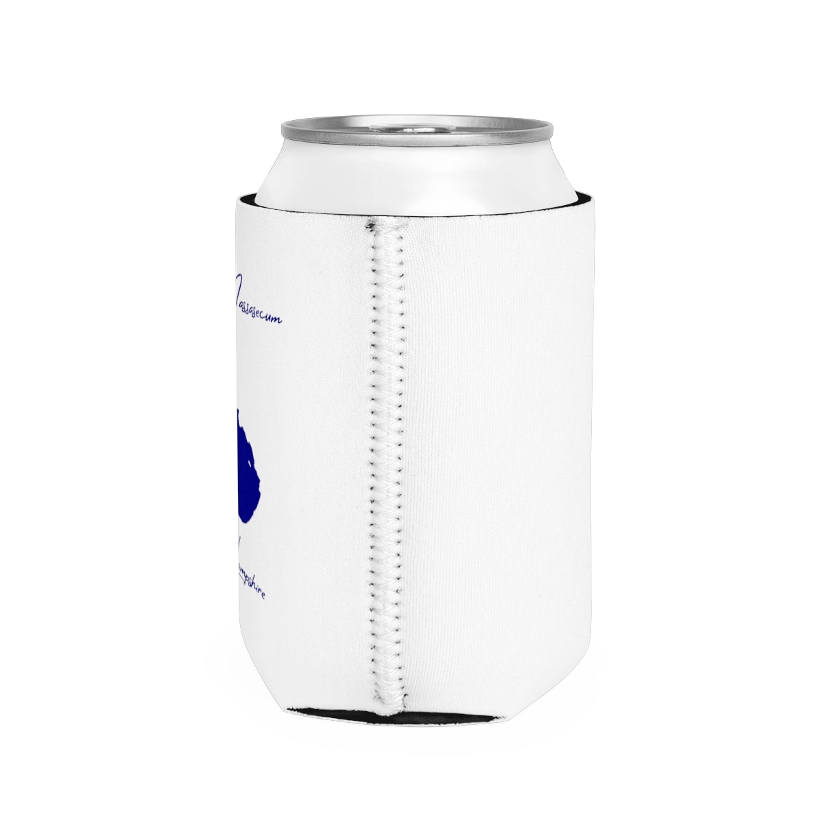 New Hampshire Lake Massasecum Can Koozie all position view from right white.webp