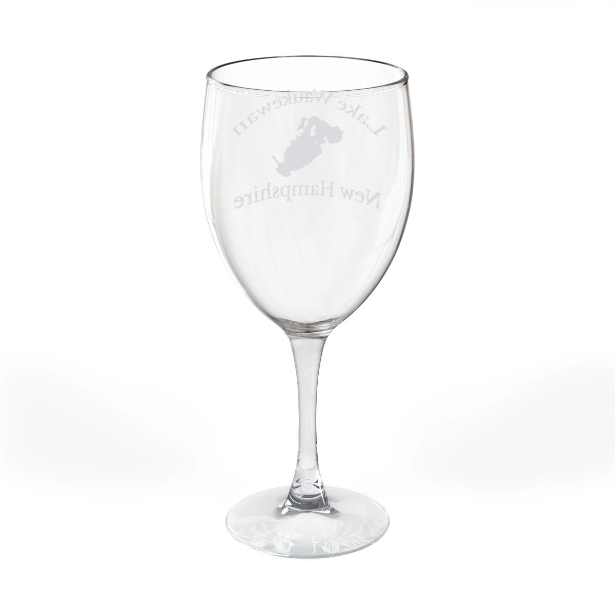 New Hampshire Lake Waukewan Engraved Wine Glass other position view from back 10.5oz.webp
