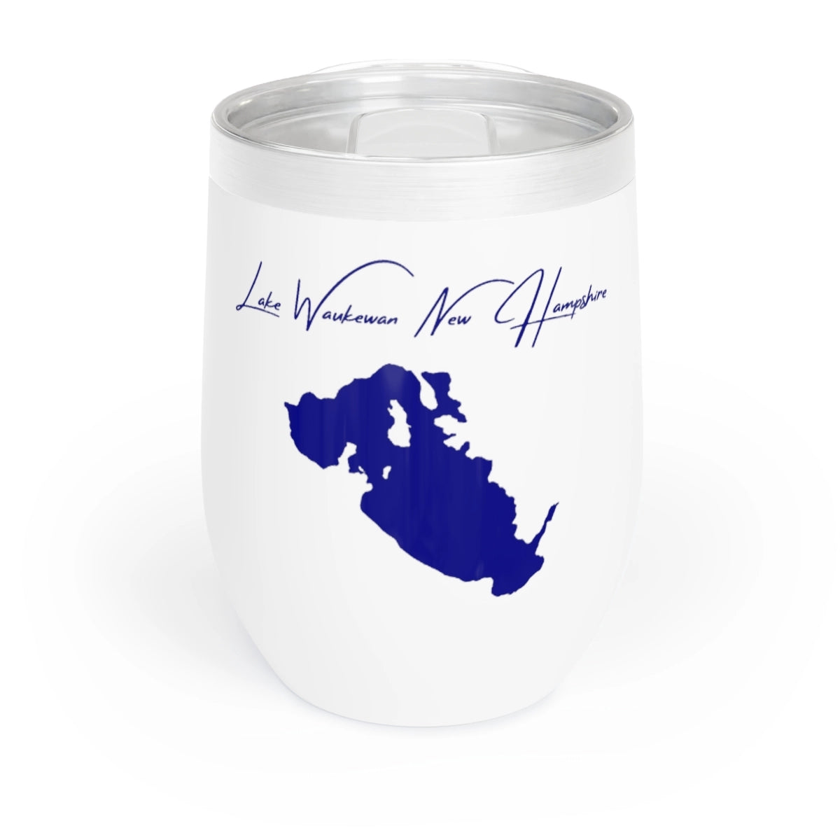 New Hampshire Lake Waukewan Wine Tumbler front position view from front white.webp