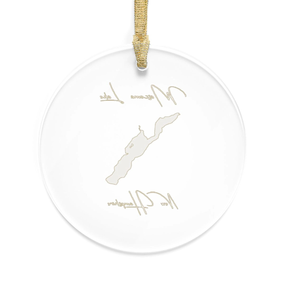 New Hampshire Mascoma Lake Tree Ornament other position view from back round.webp